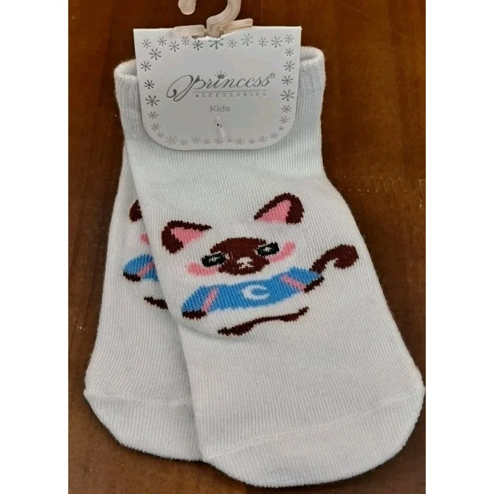 Cute Cat Kids Socks - Pack of 4 Pairs Princess Accessories Multicolor No‎ Show
